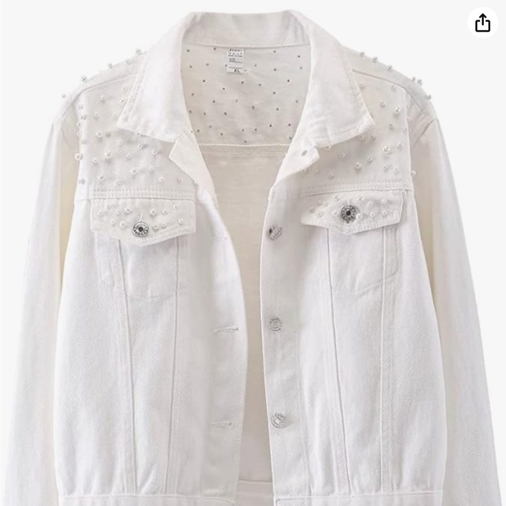 Kedera Oversized Denim Pearl Jacket